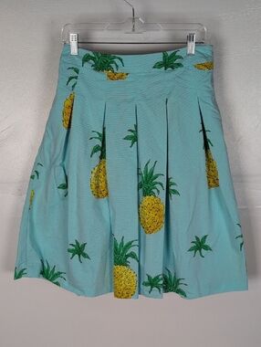 RSVP by Talbots Pleated A-line Pineapple Skirt